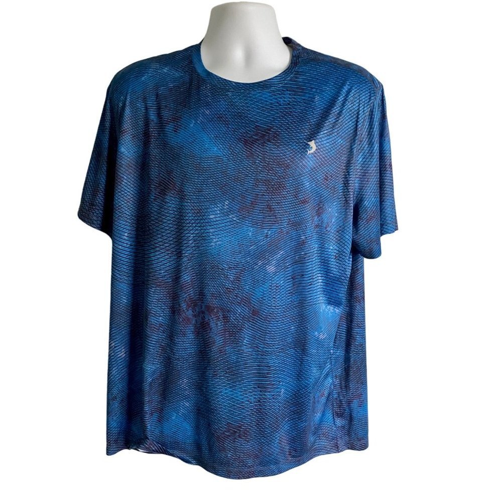 Reel Legends Blue Depths Linear Waves Graphic Tee UPF 40 Men's Large - Picture 2 of 6